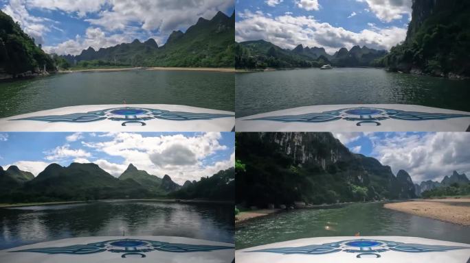 第一视角 桂林 游船 游轮 旅游 山水