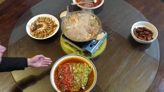 孝昌年夜饭 吃年夜饭 孝昌做饭 农村做饭