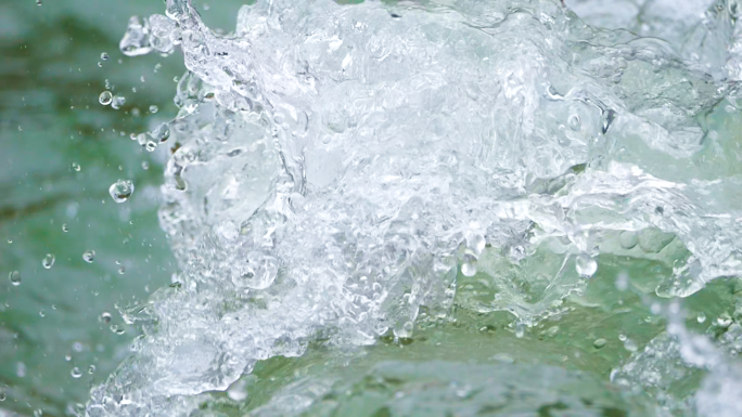 水花四溅山泉水溪水河水波纹慢动作