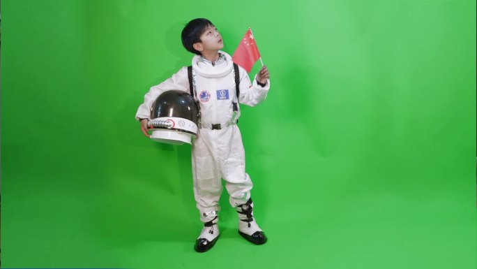 绿背 宇航员 儿童 绿背 抠像素材