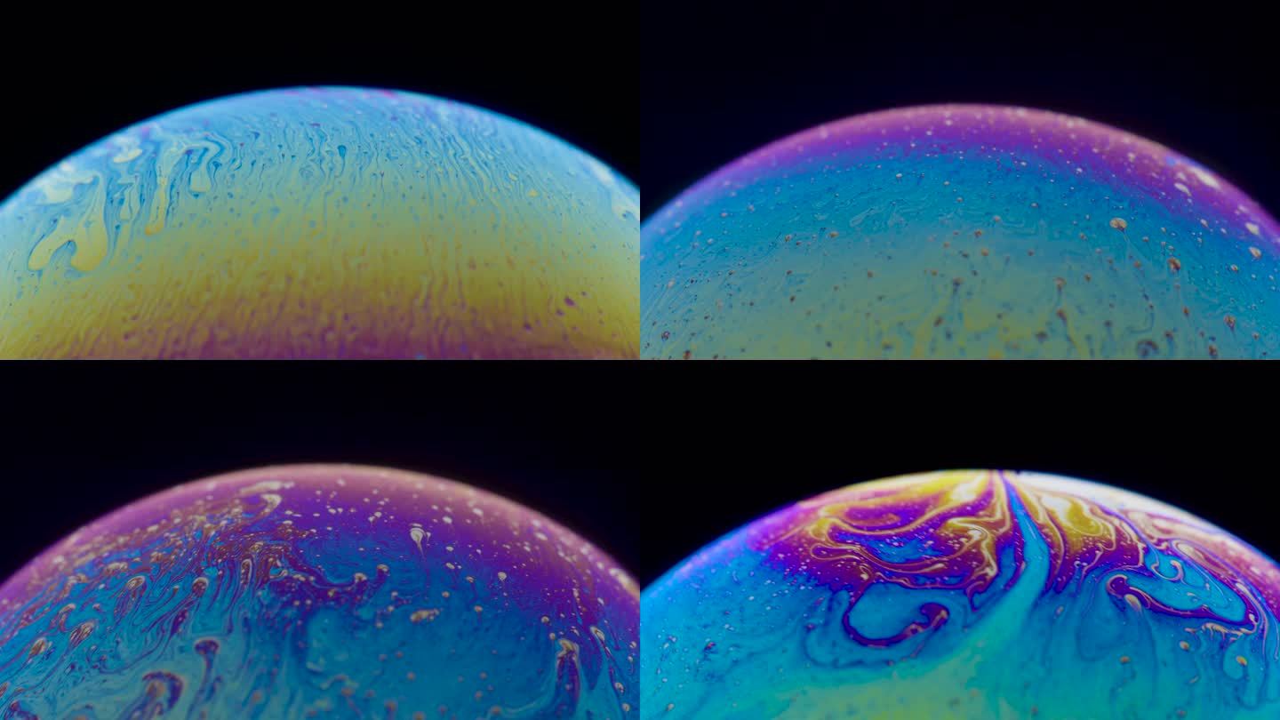 4K超现实科幻气泡行星微距背景合集肥皂泡