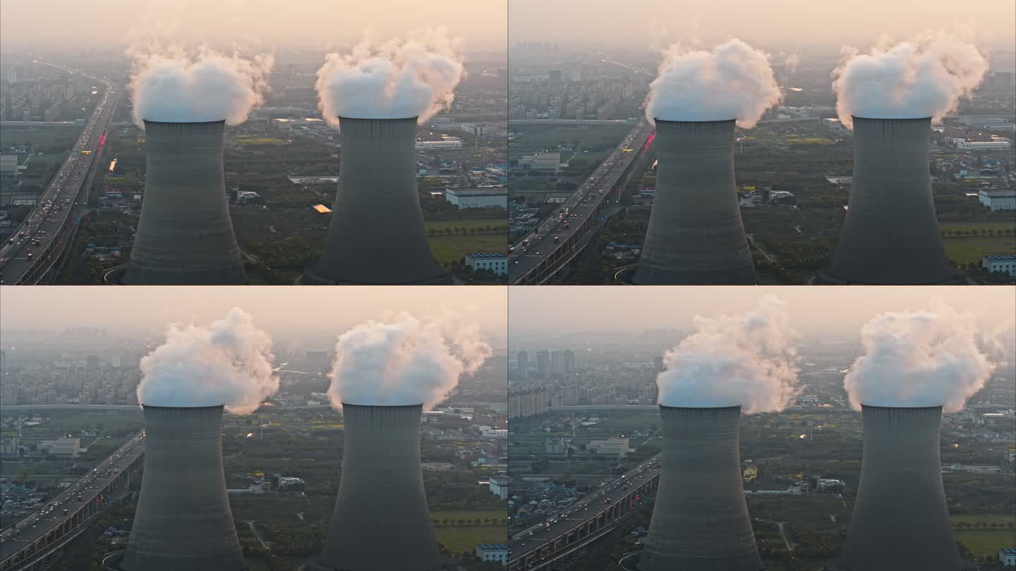 上海闵浦大桥日落航拍