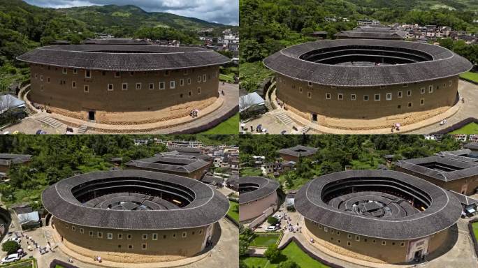 福建土楼王右移上升 航拍4K