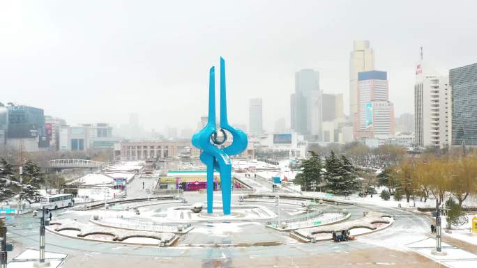 【4k】济南泉城广场 降雪