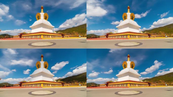 藏族白塔8k延时藏族文化