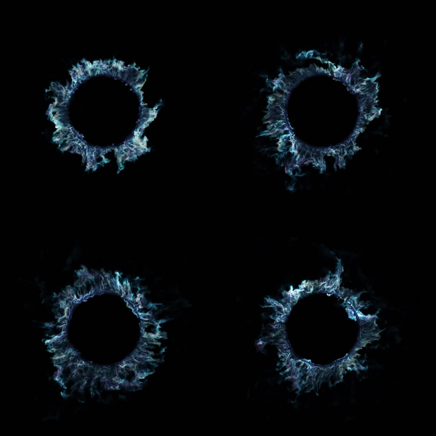 粒子烟雾嘭一下子炸开标题背景蓝色烟雾圈
