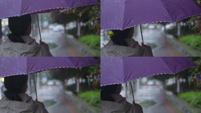下雨 打伞 女孩 情绪