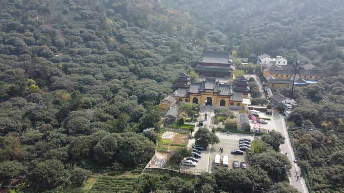 4k高清航拍苏州树山云泉寺