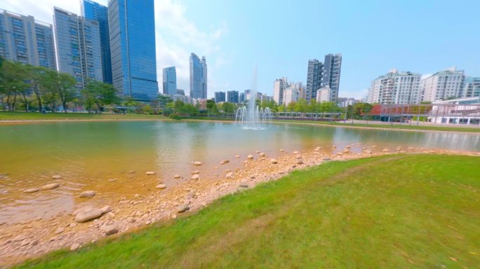 深圳绿色生态香蜜公园穿越机航拍