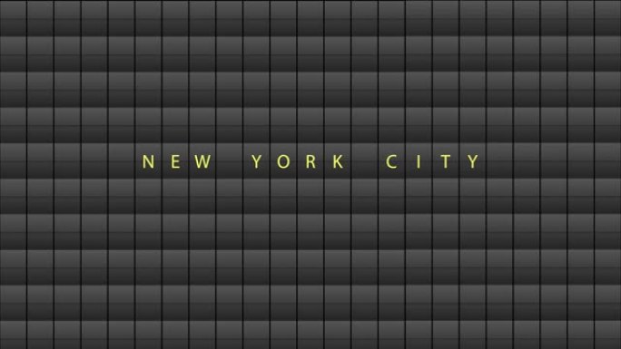 离开板上的纽约市动画字