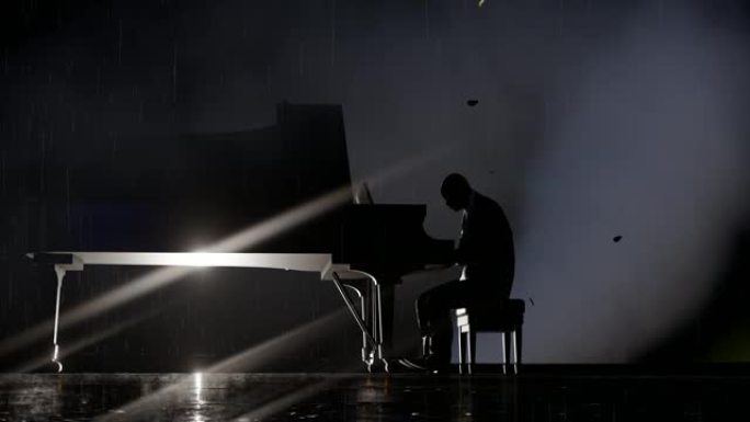 在雾中弹钢琴的人