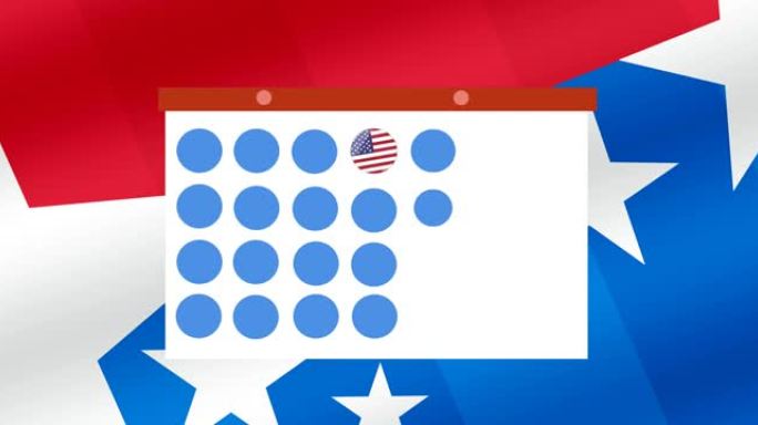 动画的标志模板卡超过美国国旗