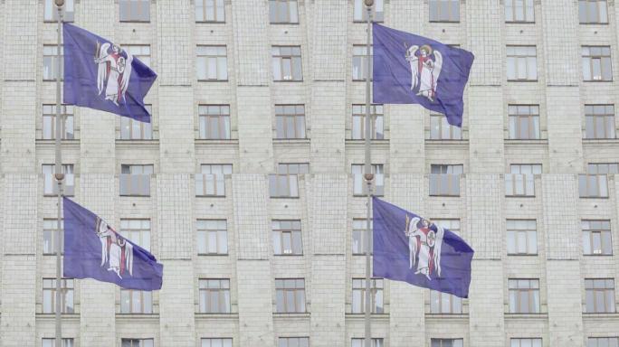 基辅市旗附近的市政府。乌克兰