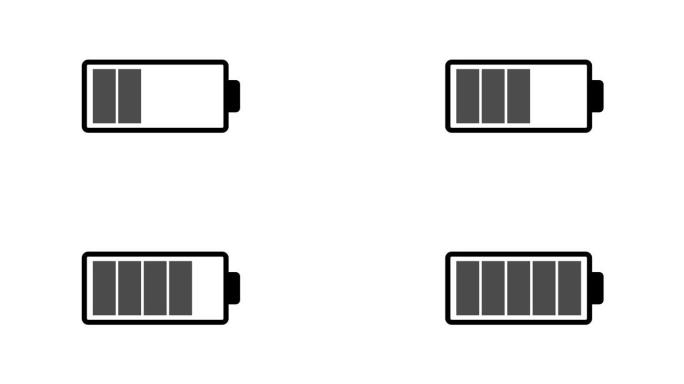 电池充电动画。充电蓄能器水平动画视频