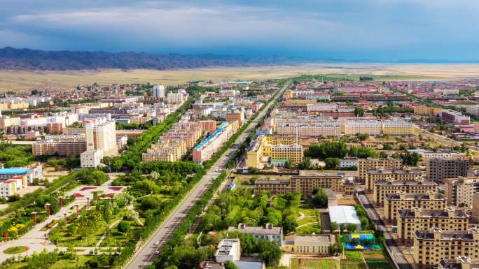 新疆塔城地区托里县 城市航拍延时4k