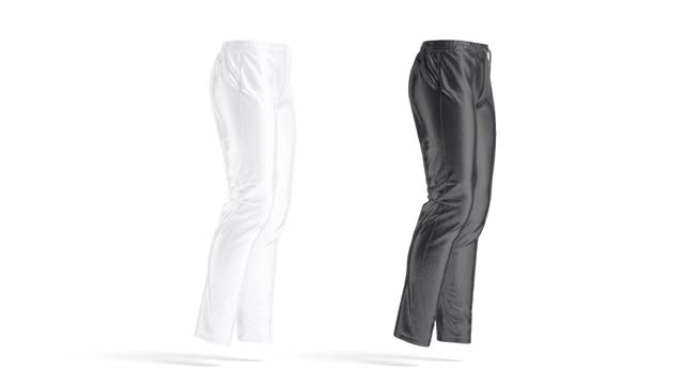 空白黑白运动裤模型，循环旋转