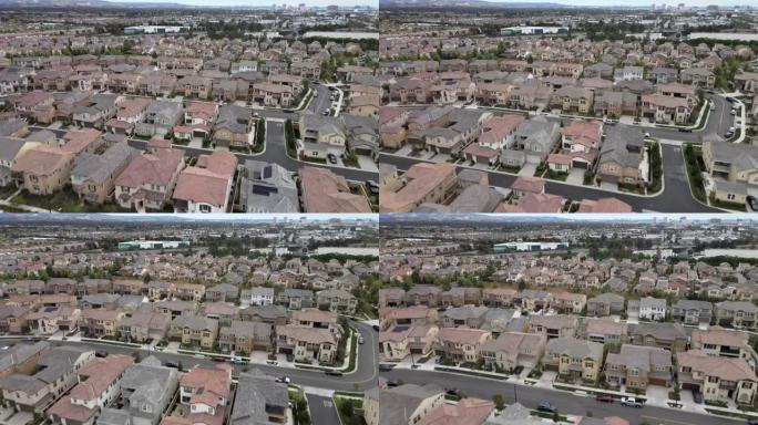 加州塔斯汀住宅无人机鸟瞰图