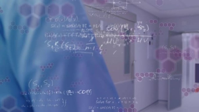 医生戴上手术手套的数学方程式动画