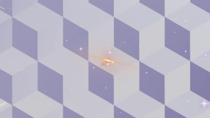 灰色背景上的抽象3d形状在太空中闪耀的星星上的数字动画