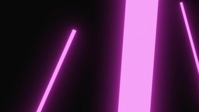 黑色背景上闪烁的粉红色霓虹灯条形灯的动画