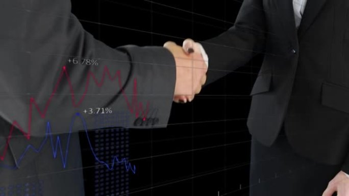 商人握手时的数据处理动画