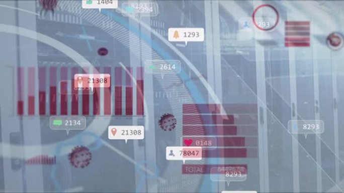 针对计算机服务器机房的多个数字图标的新型冠状病毒肺炎统计数据处理