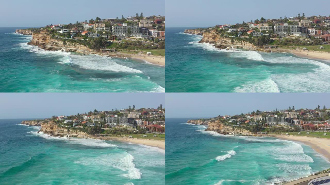 澳大利亚悉尼邦迪附近的勃朗特和塔玛拉海滩的鸟瞰图