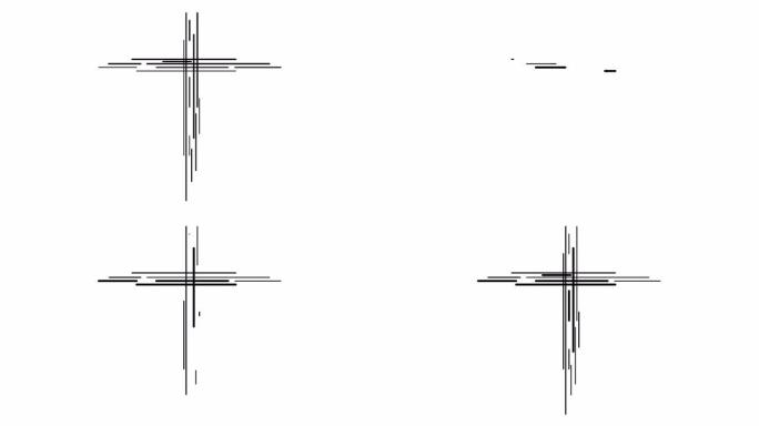 基督教十字线图标。运动图形。动画4k。