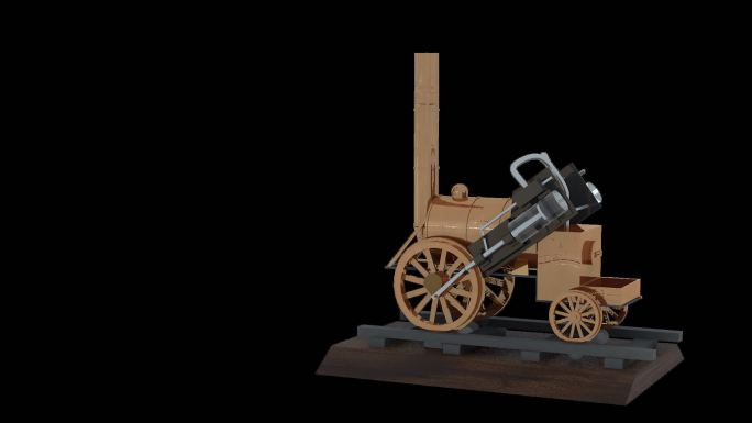 蒸汽机车的三维模型展示（带通道）