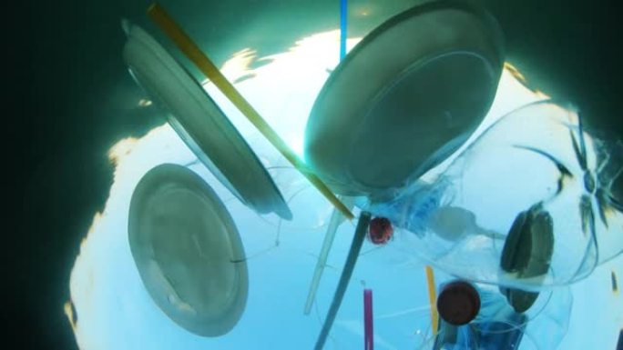 海底漂浮的塑料污染