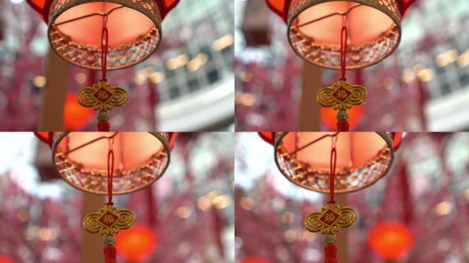 中国的大红灯笼上挂着字，寓意吉祥
