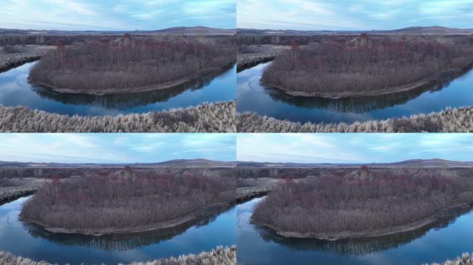 湿地红柳河湾残冰