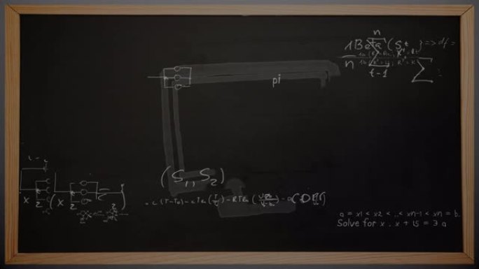 计算机黑板上数学方程的动画