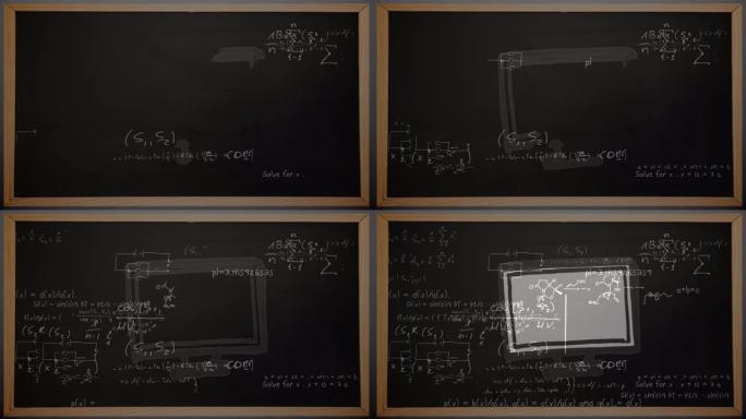 计算机黑板上数学方程的动画