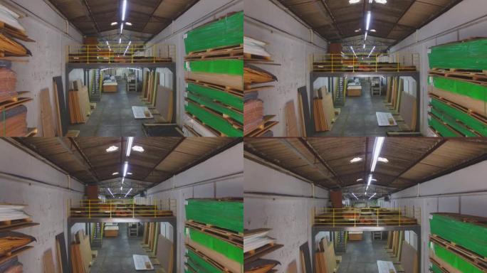 仓库有各种木材，用于建筑和维修