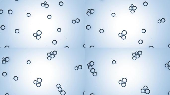 甘油的气泡相互吸引，形成气泡簇