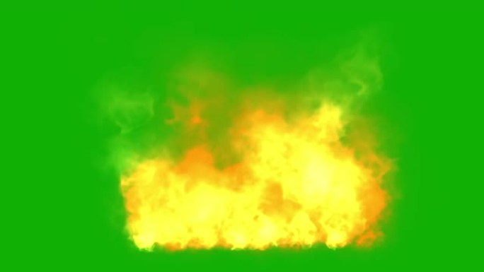 绿屏背景的烈火运动图形