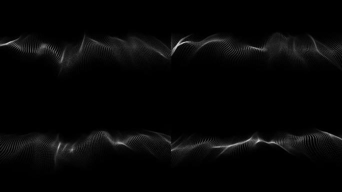 带有移动点的抽象波。颗粒流动。技术插图。3d渲染