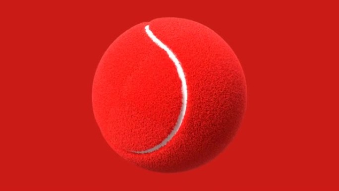 红色背景上的红色网球。