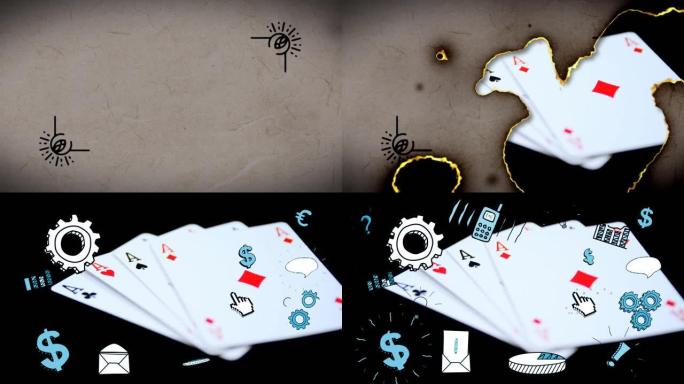 用扑克牌刻录文件的动画