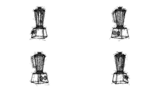 厨房搅拌机。电器、设备搅拌机。线框低聚网格技术