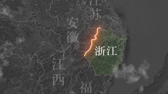 浙江省地形图地图AE模板