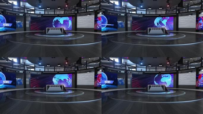 3d虚拟新闻工作室背景循环