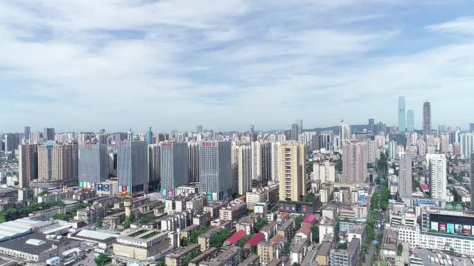 航拍 大景 城市 大楼 湘江 长沙高建筑