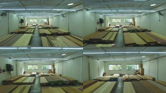 仓库有各种木材，用于建筑和维修