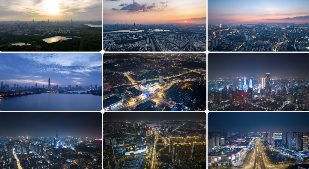 南京城市夜景 南京宣传片 夜景延时航拍