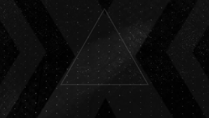 黑色背景白点上闪烁灰白色三角形的动画