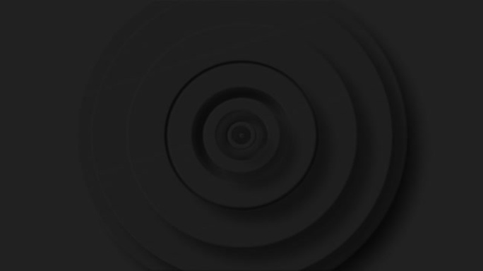 黑色背景上脉动的黑色圆圈层动画