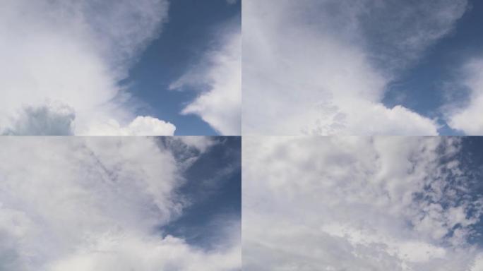 蓬松的白色滚动云，4k天气视频