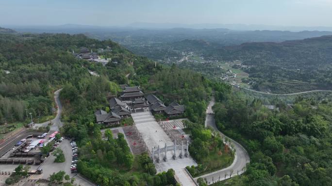 大足石刻宝顶山石刻航拍